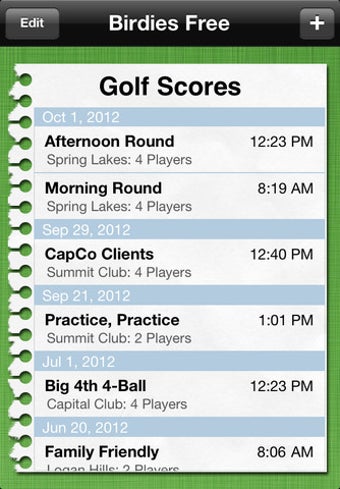 Image 2 for Birdies Free: Golf Scorec…