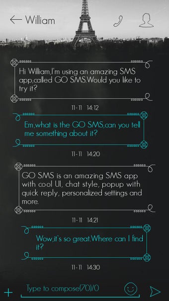 Image 2 for GO SMS FLYING THEME