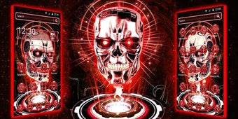 Image 2 for 3D Red Neon Tech Skull Th…
