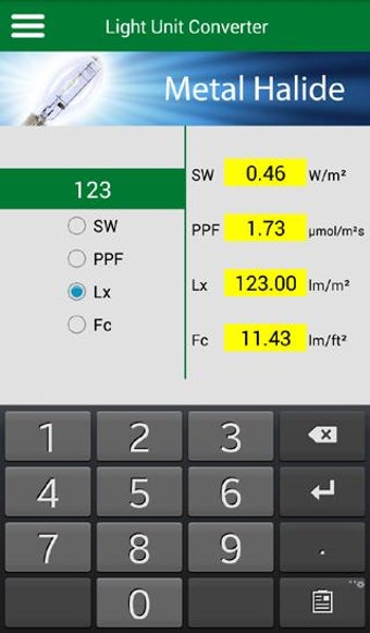Image 0 for Light Unit Converter
