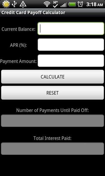 Imagen 1 para Credit Card Payoff Calcul…