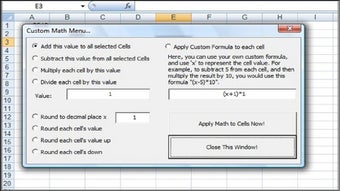 Image 0 for Excel Math to multiple ce…