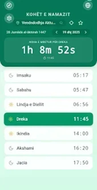 Image 0 for Kohet e Namazit Ezani Bus…