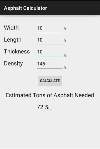 Image 1 for Asphalt Calculator
