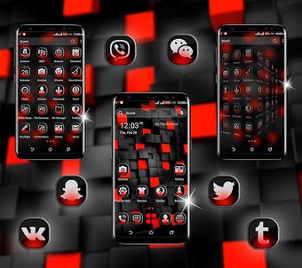 Image 3 for Red Black Launcher Theme