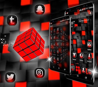 Image 0 for Red Black Launcher Theme