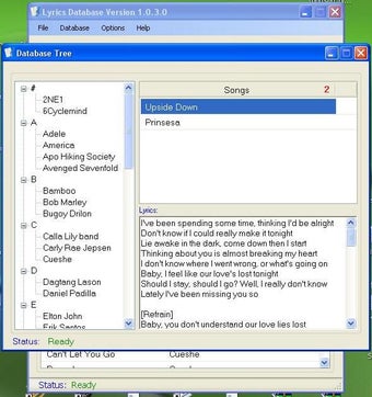 Imagen 1 para Lyrics Database Program