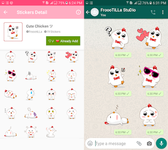 Image 2 for Chicken Stickers Pack - W…