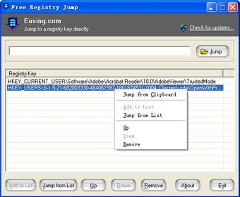 Image 0 for Free Registry Jump