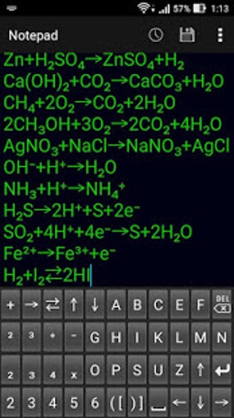 Image 1 for Chemical equation keyboar…