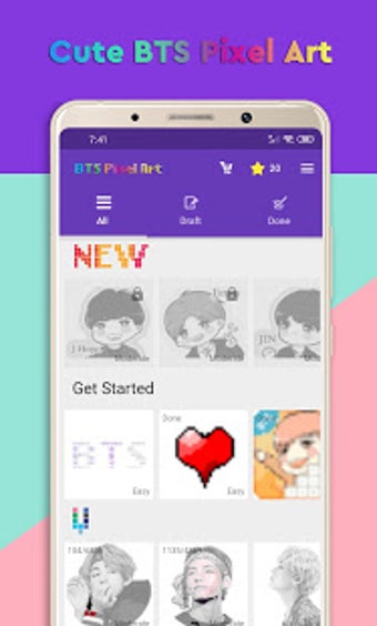 Imagen 0 para BTS Pixel Art - Color by …