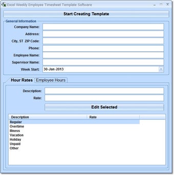 Image 0 for Excel Weekly Employee Tim…