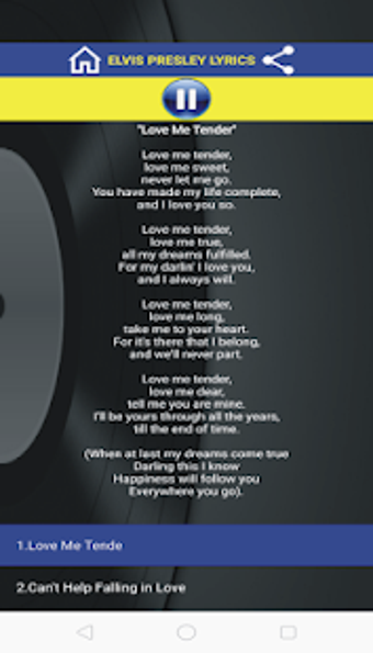 Imagen 0 para Love Me Tender - Elvis Pr…
