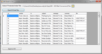 Image 0 for iOS Email to CSV
