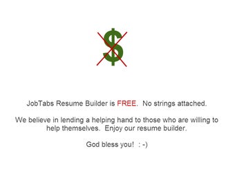 Image 1 for JobTabs Free Resume Build…