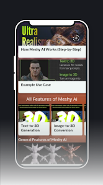 Image 0 for MeshyAi 3D App Guia