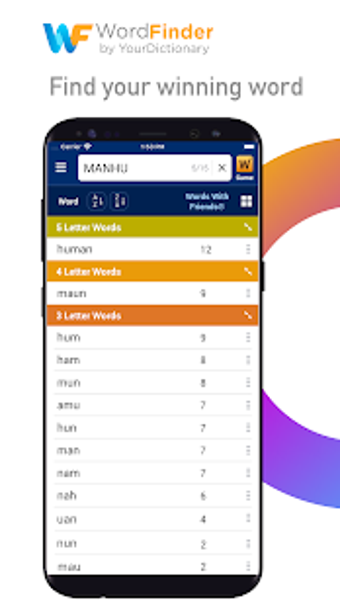 Imagen 1 para WordFinder by YourDiction…