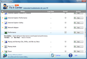 Imagen 0 para Microsoft Fix it Center