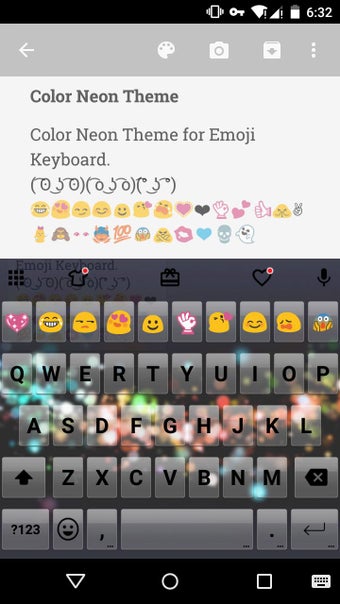 Imagen 2 para Color Neon Love Emoji Key…