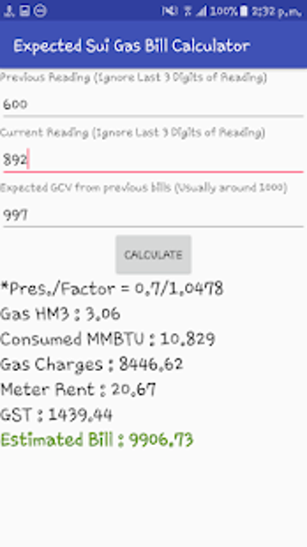 SNGPL Sui Gas Bill Estimator And Calculator Screen Views 4
