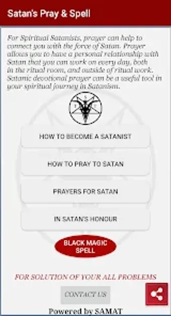 Image 0 for Satans Pray  Spell