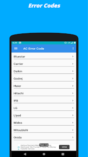 Image 1 for All AC Error Codes