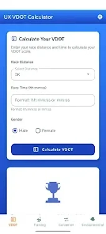 Image 0 for UX VDOT Calculator