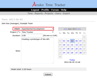 Image 0 for Anuko Time Tracker