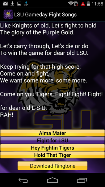 Imagen 1 para LSU Tigers Ringtone Fight…