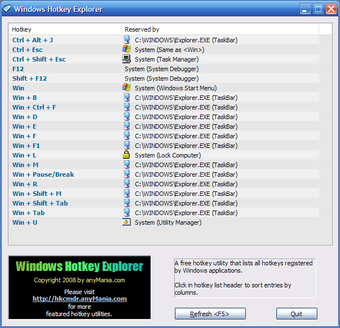Imagen 0 para Windows Hotkey Explorer