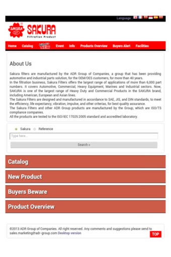 Image 0 for SAKURA FILTER CATALOGUE
