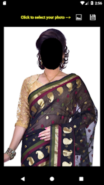 Imagen 3 para Black & White Saree Face …