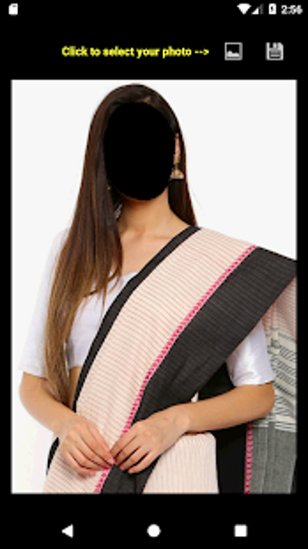 Imagen 2 para Black & White Saree Face …
