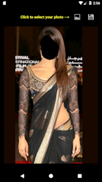 Imagen 0 para Black & White Saree Face …