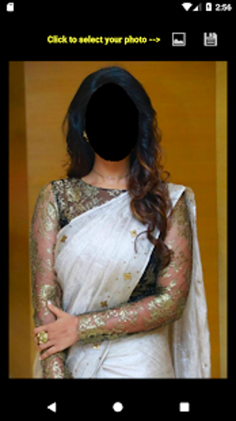 Imagen 1 para Black & White Saree Face …