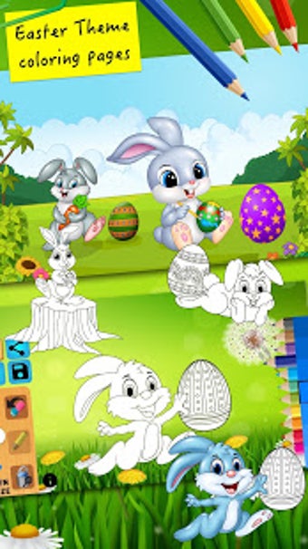 Image 1 for Easter bunny egg coloring…