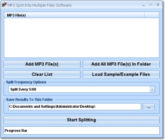 Image 0 for MP3 Split Into Multiple F…