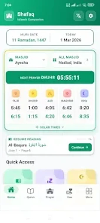 Image 0 for Shafaq: Prayer Times  Qur…