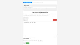 Image 0 for Text Difficulty Converter