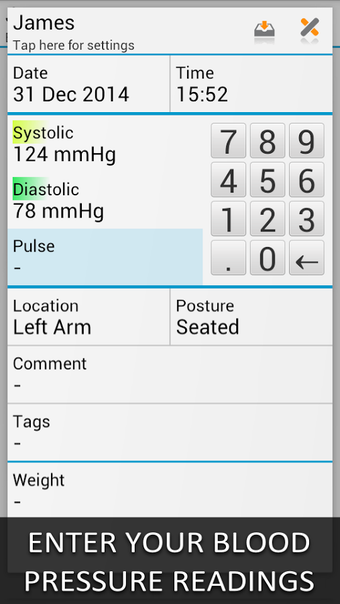 Imagen 1 para Blood Pressure Log - MyDi…
