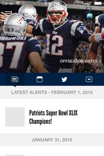 Image 0 for Patriots Gameday Live