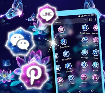 Imagen 3 para Neon Lotus Launcher Theme