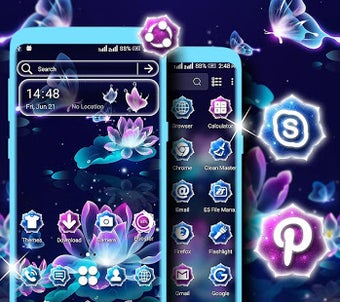 Imagen 2 para Neon Lotus Launcher Theme