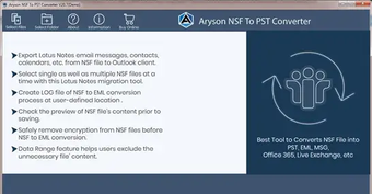 Image 0 for Aryson Lotus Notes to Out…