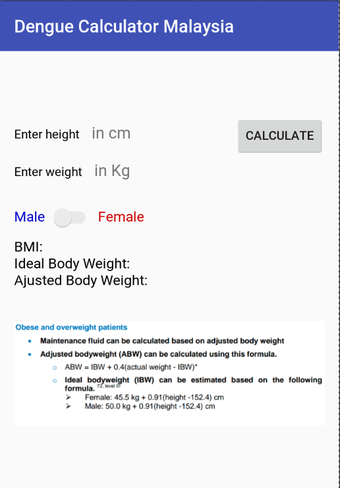 Image 1 for ABW IBW Calculator Dengue…