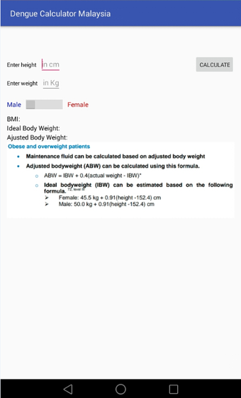 Image 0 for ABW IBW Calculator Dengue…