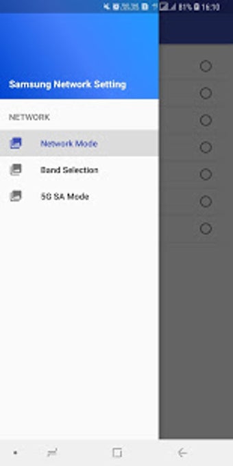 Image 0 for Network Mode Samsung