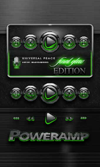Imagen 3 para Poweramp widget Green Glo…