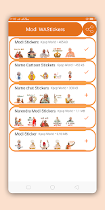Image 2 for Modi Stickers for Whatsap…