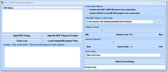 Imagen 0 para PDF To MP3 Converter Soft…